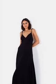 VESTIDO LONGO NESGAS PRETO FARM