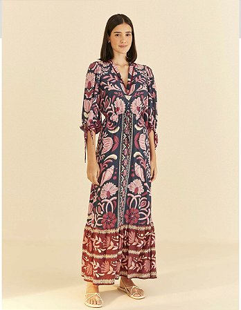 VESTIDO LONGO MARESIA AZUL FARM