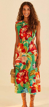 VESTIDO OMBREIRA TROPICARTE FARM