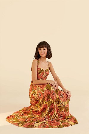VESTIDO CROPPED FLORAL LINDEZA FARM