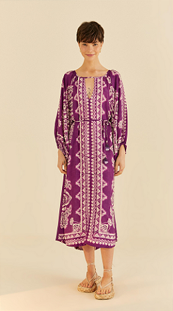 VESTIDO LONGO LENÇO FLEORI FARM