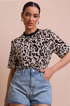 T-SHIRT ONÇA LIDO PRETA- ANIMALE