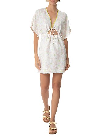 Vestido Curto Amarração Frente Floral -  Animale