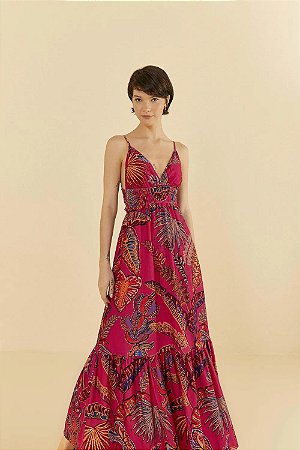 VESTIDO CROPPED FOLHAGEM COOL ROSA FARM