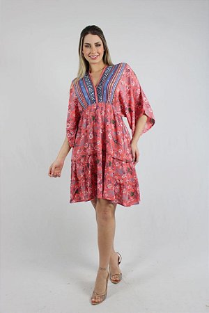 VESTIDO CURTO MANGA FLUTUANTE