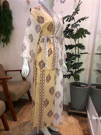 CONJUNTO DE VISCOSE INDIANO BEGE- BLESSEDSCS