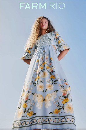 VESTIDO BORDADO BORBOLETA EM FLOR FARM VERÃO 2025