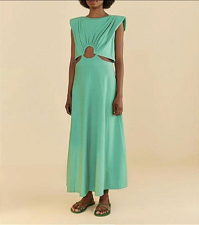 VESTIDO CROPPED VAZADO VERDE CARDO FARM