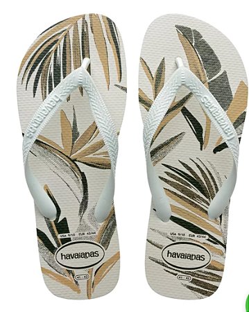 Sandália Havaianas Aloha Branco/Verde Oliva