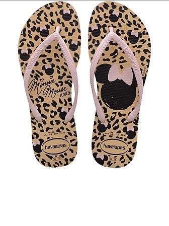 Chinelo Havaianas Slim Disney Minnie Dourado Xodó Infantil
