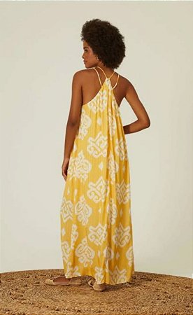 VESTIDO LONGO ALCINHA ESTAMPA SOL MARIA FILÓ