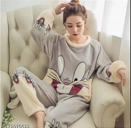 PIJAMA DESENHOS ANIMADOS FLANELADO - CINZA