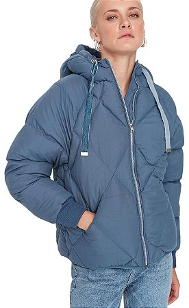 Jaqueta Puffer Feminina Trendyol – Azul