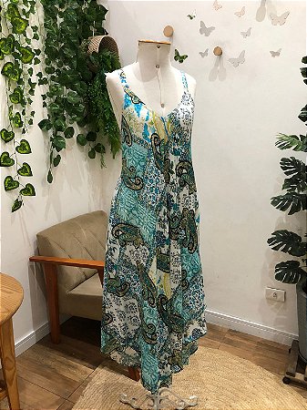 Vestido Midi Paisleys Indiano-Palak