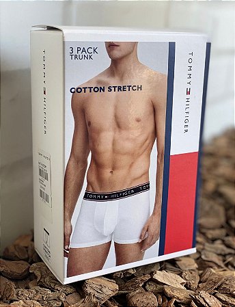 Cueca Tommy Hilfiger Slip Cotton Stretch Brief Branca Pack 3