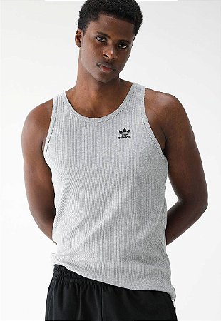 REGATA CANELADA ADIDAS- CINZA