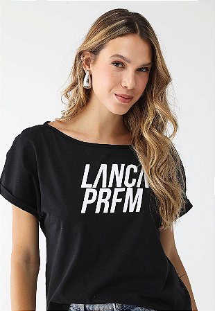 Blusa Lança Perfume Reta Logo Preta
