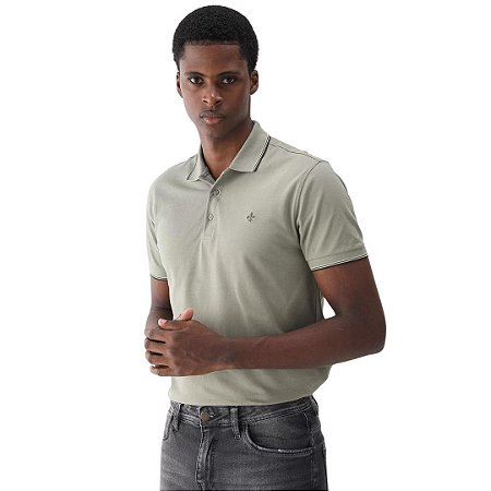 Polo Frisos Binados Dudalina Masculina Verde