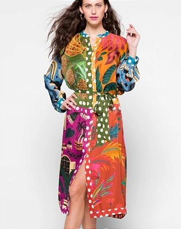 Vestido Chemise Earth Rainbow Farm