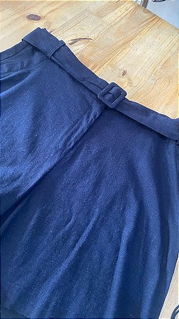 Short Alfaiataria Azul Shanes Plus Size com Cinto