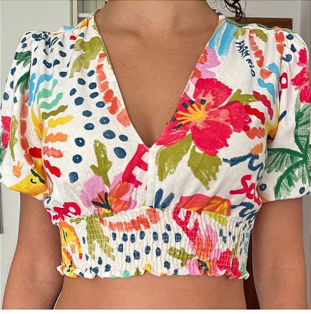 Conjunto Mini Saia e Blusa Cropped Alto Astral Farm