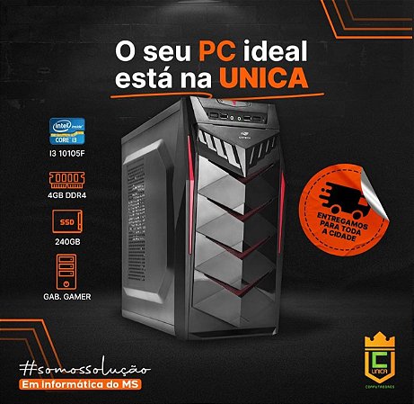 Computador UNICA Intel I3 10105F, 04GB DDR4, SSD 240GB