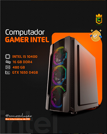 COMPUTADOR UNICA GAMER INTEL I5 10400 16GB RAM SSD 480GB GTX 1650