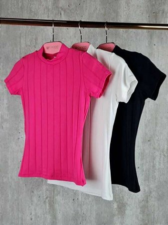 Blusa Manga Curta Penelope Gola Alta