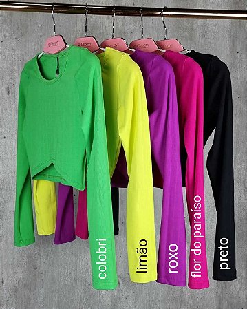 Blusa Dream Manga Longa Decote Galão