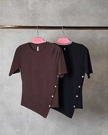Blusa Manga Curta Botões Stelala Maris