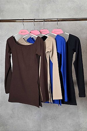 Blusa Manga Longa Stella Maris Abertura Lateral