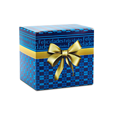 Caixinha para caneca Laço azul - pacote C/ 10un