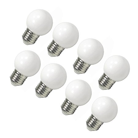 Kit 8 Lâmpadas Led Bolinha E27 Para Penteadeiras Dom Móveis