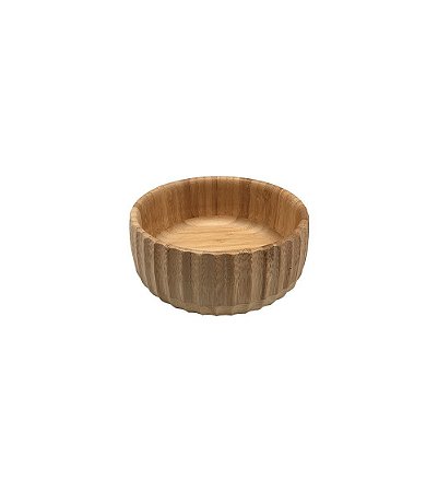 Bowl Canelado de Bambu Pequeno 15x6cm Marrom - MES01309NAT - Oikos