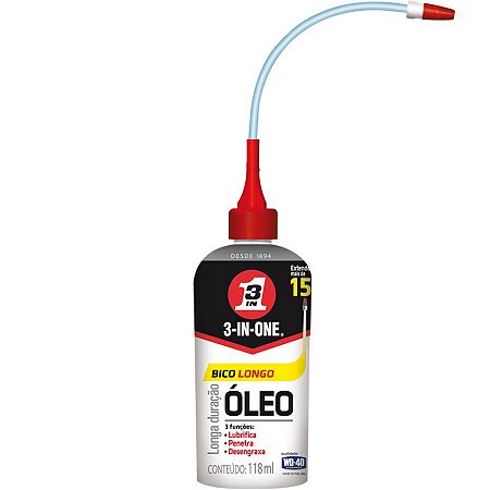 Óleo Lubrificante Mineral Multiuso 3-IN-One Bico Extensível 118ml WD-40