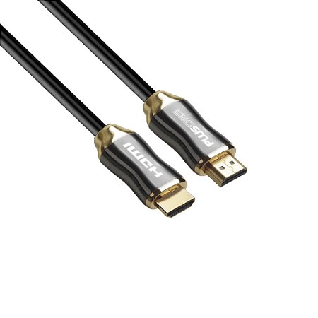 Cabo HDMI V2.0 4K 15 Metros Preto e Dourado - PC-HDMI150H - Plus Cable