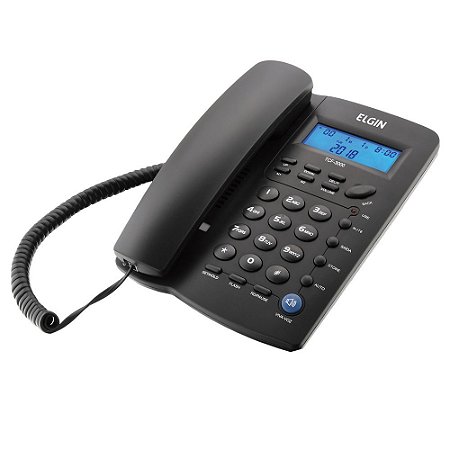 Telefone com Fio Elgin com Identificador de Chamadas TCF 3000 Preto