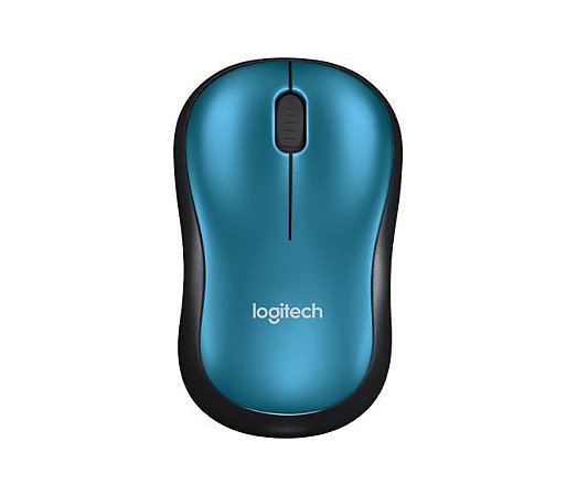 Mouse Sem Fio e 3 Botões Receptor USB 1000Dpi Azul e Preto - M185 910-003636 - Logitech