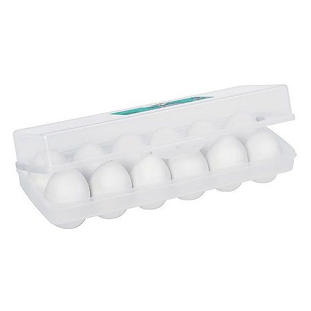Porta Ovos de Plástico Sanremo Casar 27,6x10,4x7,2cm - Branco