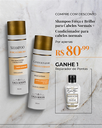 Kit Promocional: Shampoo Força e Brilho e Condicionador para cabelos Normais + Brinde Especial.