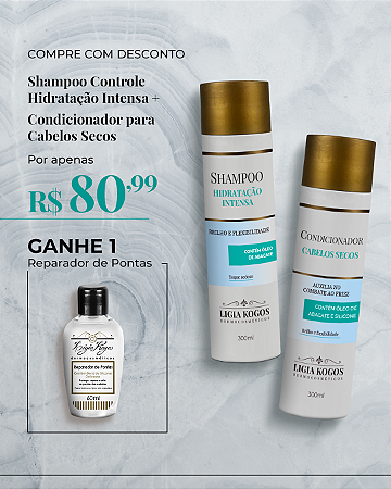 Kit Promocional: Shampoo Hidratação Intensa e Condicionador para cabelos Secos + Brinde Especial.