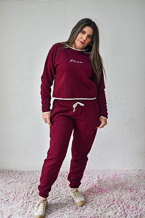 moletom feminino bordo