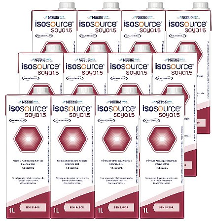 Isosource Soya 1.5 1000ml sem sabor - Nestlé - Promoção para Caixa com 12 unidades