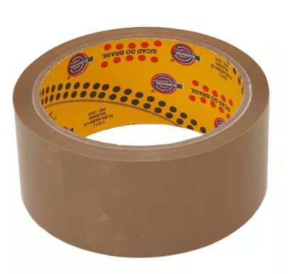 Fita adesiva polipropileno adesiva 45mm x 45mm - Marrom - EUROCEL