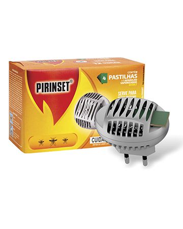 Inseticida Elétrico Pirinset Conj. 4 Pastilhas + Vaporizador Bivolt 12 unidades