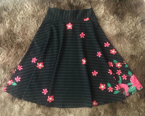 saia rodada midi floral