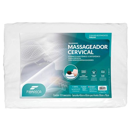 Travesseiro ortopédico cervical massageador 50x70cm Fibrasca