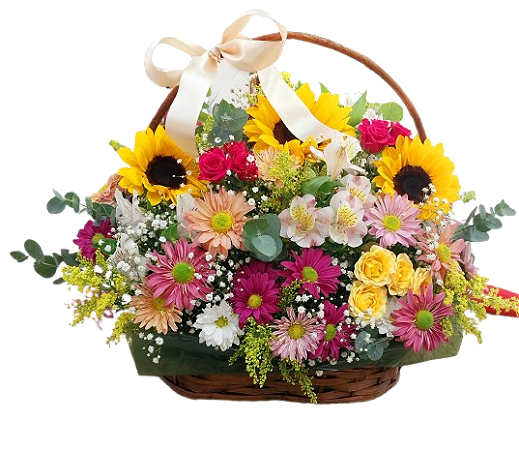 Cesta Grande com flores mistas