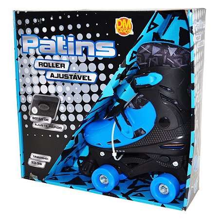 PATINS ROLLER  AJUSTAVEL AZUL DM RADICAL