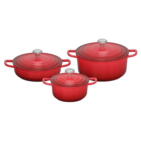 Conjunto 3 Panelas Caçarolas Indução Antiaderente AMALFI ARANCIA